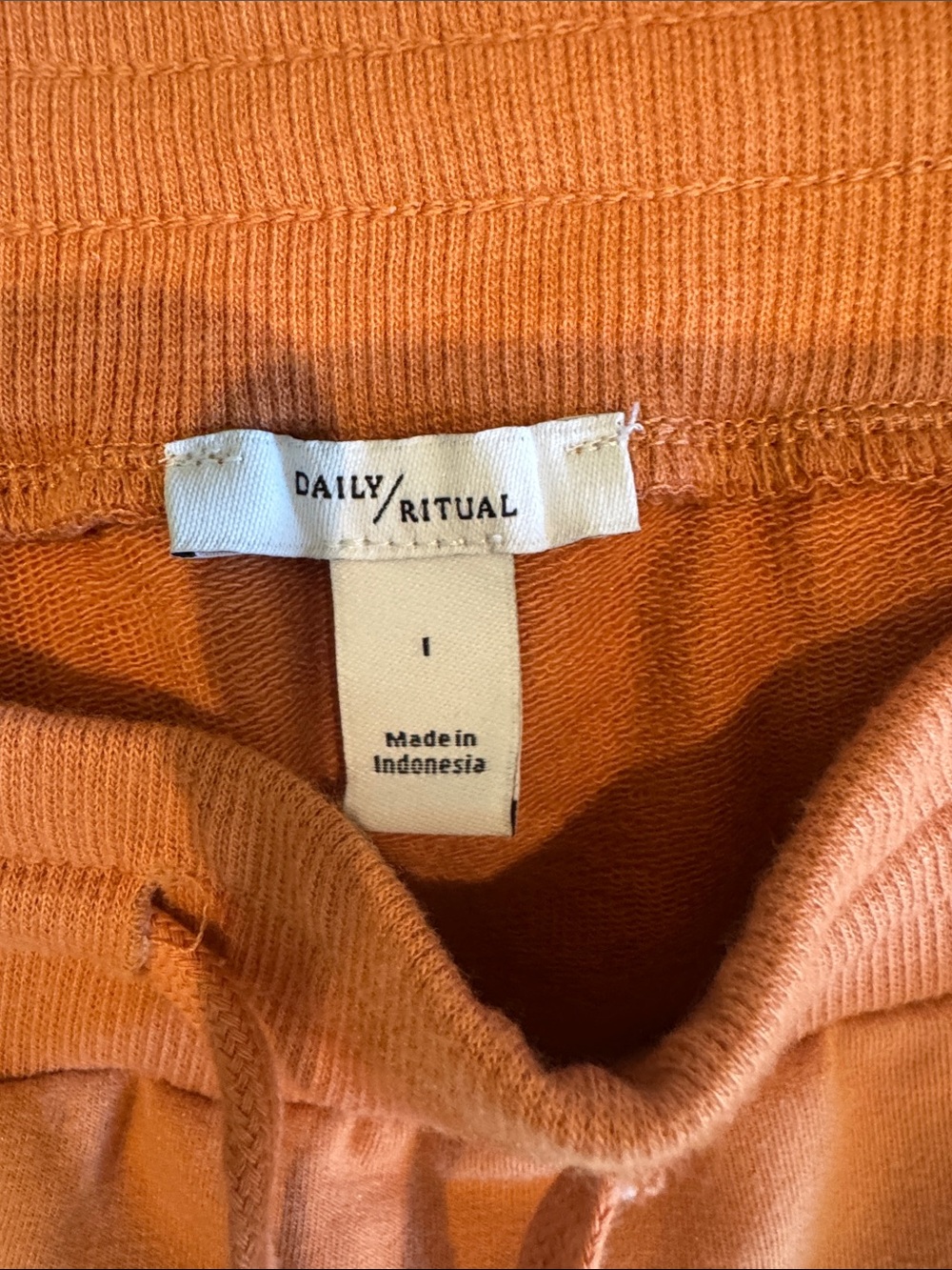 Daily Ritual Mini Drawstring Skirt in Rust - Picture 2 of 3